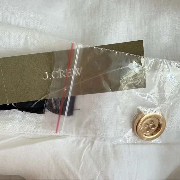 New! J. Crew Claudia white linen dress classuc quiet luxury 36238 - Picture 9 of 14